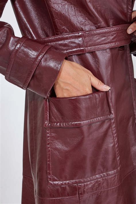 Trench LEATHER bordeuax – Woman Secret Online